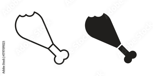 Drumstick bite icon for your website design, logo, app, UI. EPS10