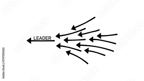 Symbol of the leader, black isolated silhouette