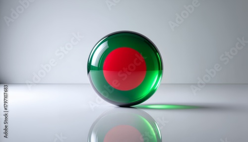 Free Download Glossy glass sphere with green and red reflections - GFXLoad