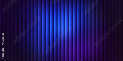 Dark abstract vertical stripe background with bright blue and purple neon glow gradient