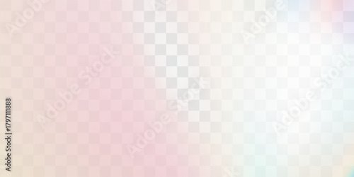 Rainbow light prism effect, transparent background. Hologram reflection, crystal flare leak shadow overlay. Vector illustration of abstract blurred