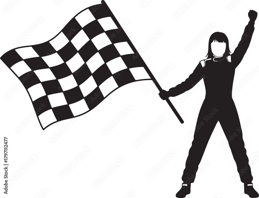 Naklejka premium Racing Winner Silhouette