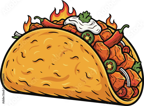 Mexican Taco Food Vector