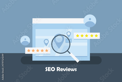 Search engine maps displaying business location in a web browser, along with customer reviews and rating