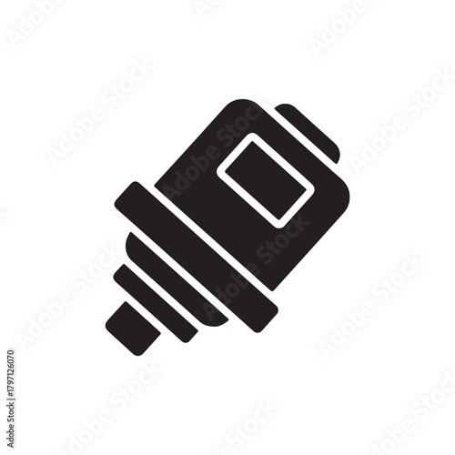Sensor icon vector in black solid flat design icon isolated on white background
