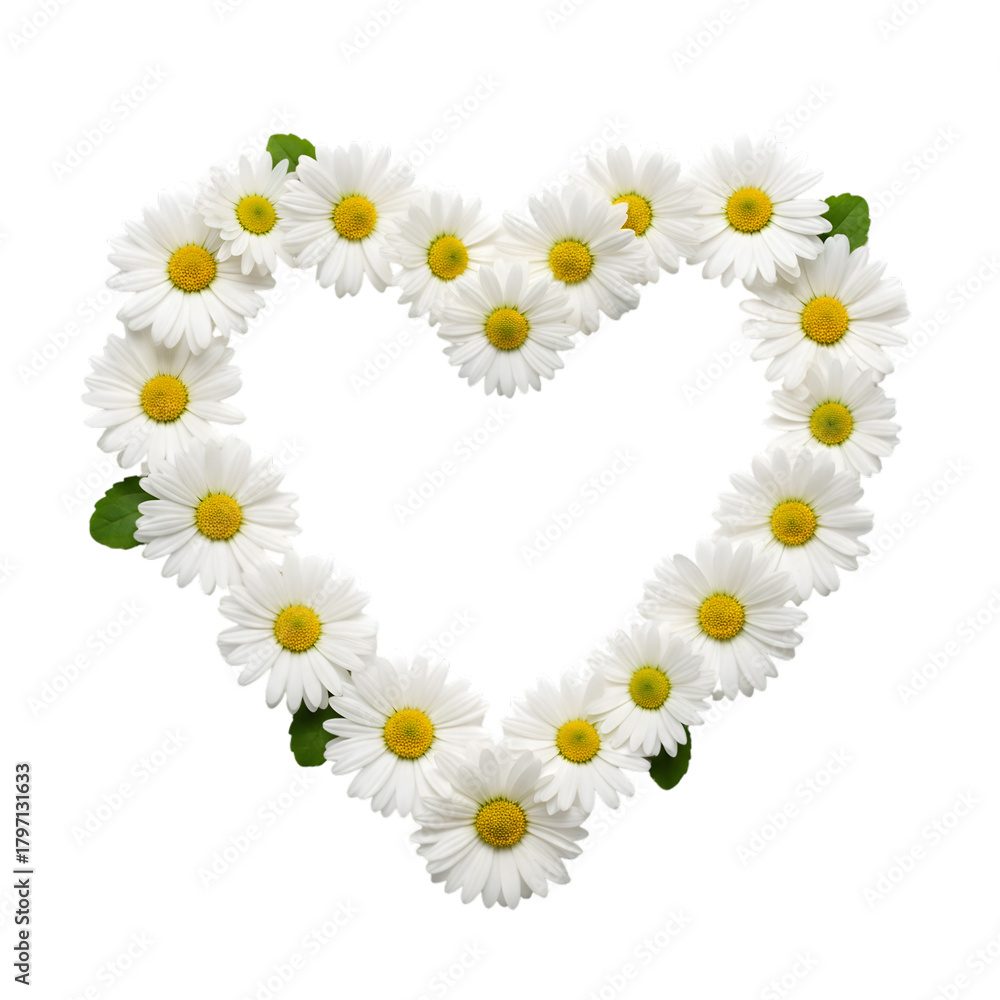 Fototapeta premium Daisy Flower Heart Wreath
