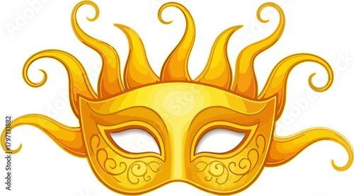 mardi gras mask flat design isolated on white