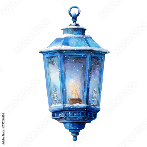 A beautiful snowflake ornament in watercolor style isolated on a white background, AI painting style, vector set available in EPS format. Hand-painted design, vectorized	