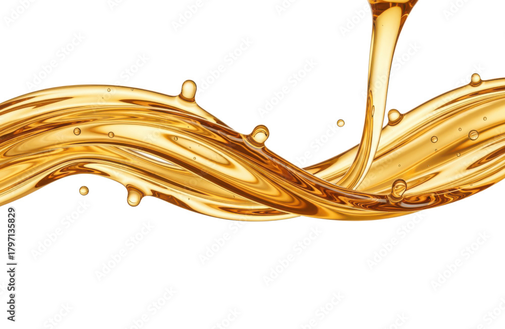 Fototapeta premium Golden liquid splash and swirl