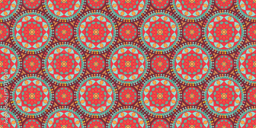 Indian Seamless Pattern with Floral Ornament
