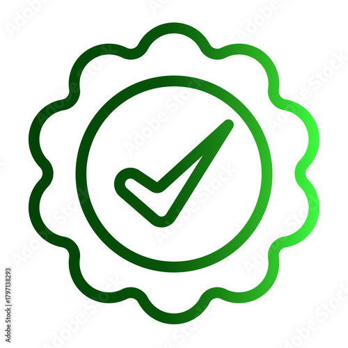 Official Verification Check Mark icon from the Notary icon collection (Outline Gradient Style)