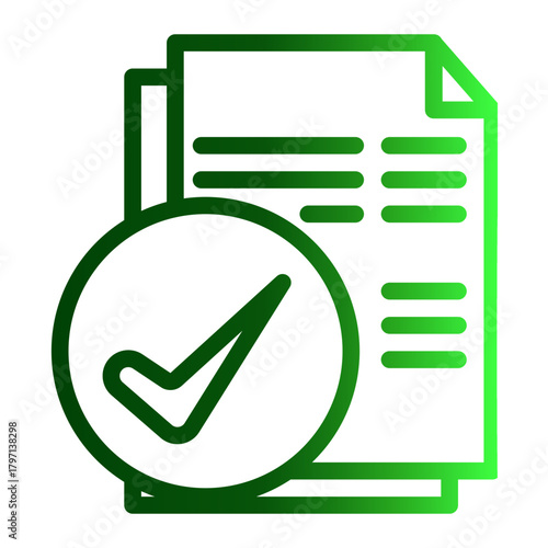 Document Verification Authentication icon from the Notary icon collection (Outline Gradient Style)
