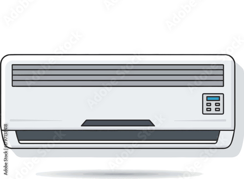 Create a Simple vector icon illustration of a leaking air conditioner vector art with white background..