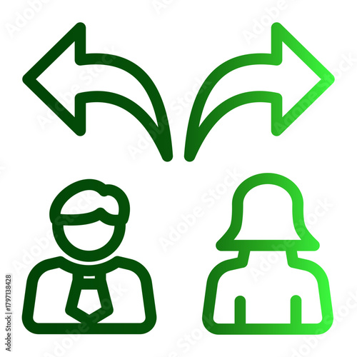 Legal Conflict Resolution icon from the Notary icon collection (Outline Gradient Style)