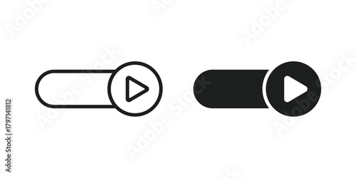Auto play icon. Autoplay button icon. auto play media buttons. Play icon vector symbol.