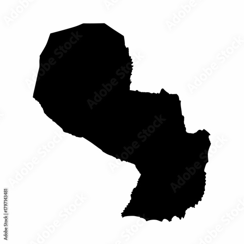Paraguay Map Silhouette Black Shape