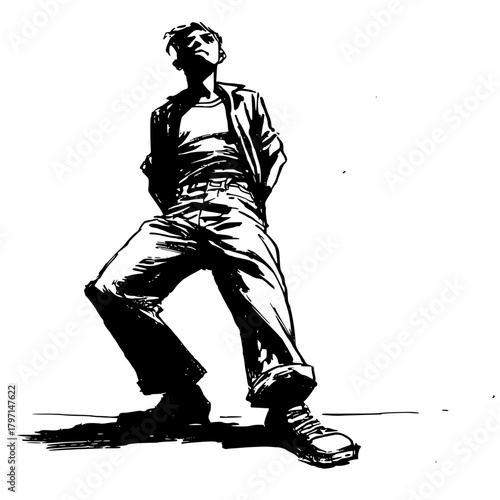 Confident Casual Person Standing with Relaxed Attitude