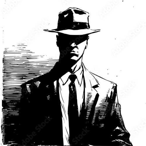 Black and White Noir Gentleman Formal Attire