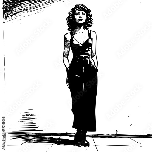 Confident Woman Sleeveless Top and Highwaisted Pants