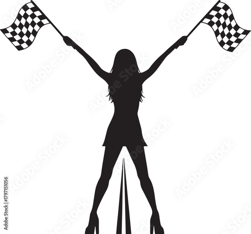 silhouette of the girl with flag, The Evolving Role of Models in Motorsport