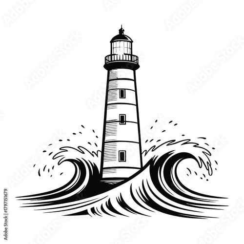 lighthouse on a white background