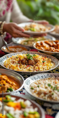 Wallpaper Mural Vibrant Indian Cuisine Spread with Biryani and Curry Dishes Torontodigital.ca