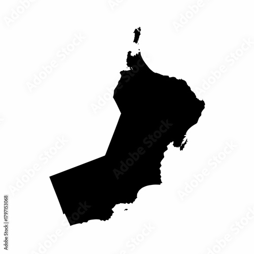Oman Map Silhouette Black Outline