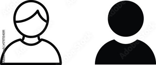 Two profile icons show different styles of user identification symbols on a transparent background