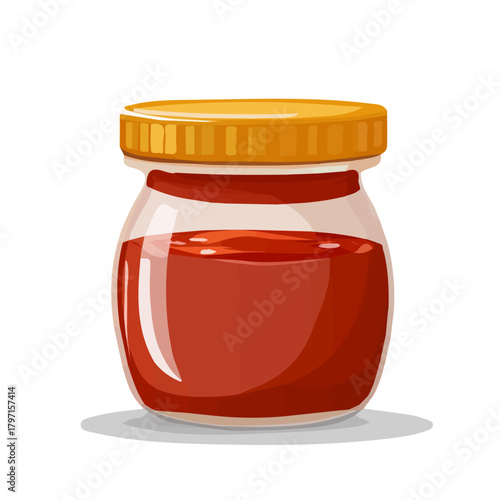 Icon clipart, Minimalistic 2D flat icon featuring a anchovy paste jar isolated on a white background, an element in vector and EPS format. clean vector design, simple illustration style