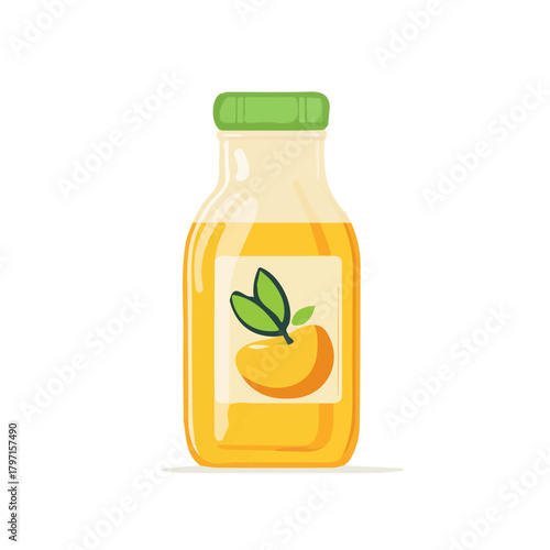 A clean, minimal flat vector of apple juice, designed in a modern 2D style on a white background. Minimalistic 2D flat icon, EPS format design