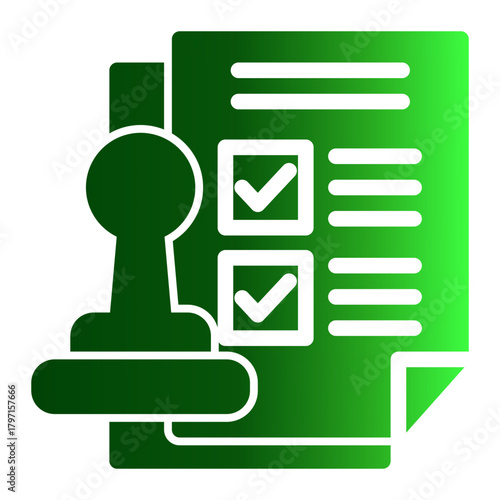 Legal Document Certification Stamp icon from the Notary icon collection (Glyph Gradient Style)