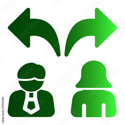 Legal Conflict Resolution icon from the Notary icon collection (Glyph Gradient Style)