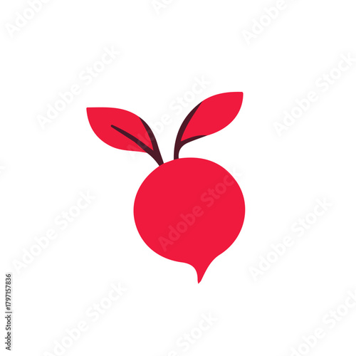 A clean, minimal flat vector of beetroot, designed in a modern 2D style on a white background. Minimalistic 2D flat icon, EPS format