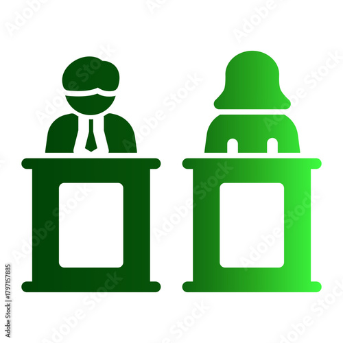 Legal Representation Justice icon from the Notary icon collection (Glyph Gradient Style)