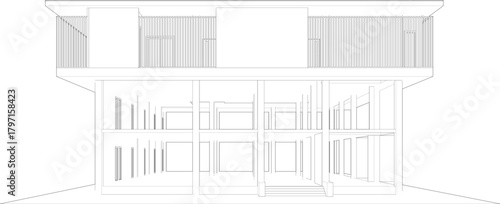 3D illustration of building project