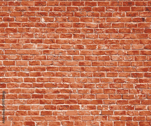 Texture of a red brick wall vector illustration