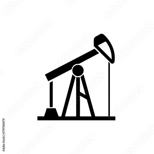 Illustration of a oil drilling rig on transparent background silhouette