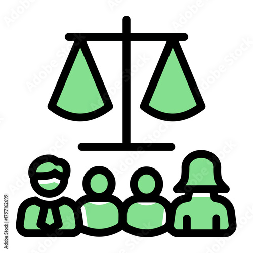 Child Custody Justice Balance icon from the Notary icon collection (Glyph Color Lineal Style)