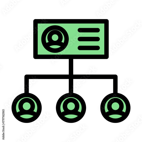 Legal Team Organization Structure icon from the Notary icon collection (Glyph Color Lineal Style)