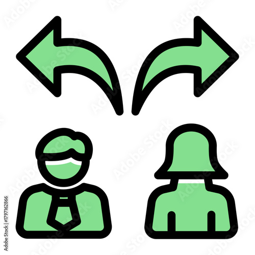 Legal Conflict Resolution icon from the Notary icon collection (Glyph Color Lineal Style)