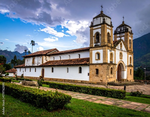 Historic Church in a Lush Landscape.