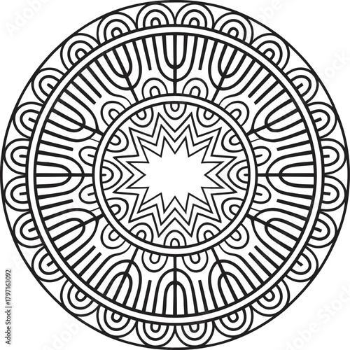 Circular mandala, a geometric and decorative element