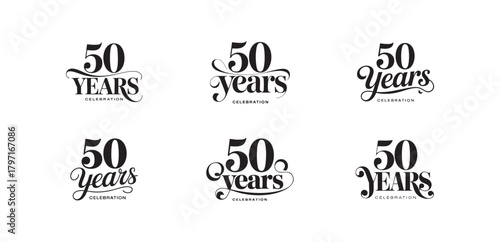 50 Years Celebration Calligraphy Typography Logo Design
