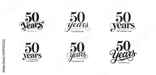 50 Years Celebration Calligraphy Typography Logo Design