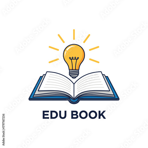 A stylized illustration depicting an open book with a glowing lightbulb above, evoking ideas