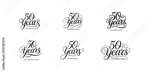 50 Years Celebration Calligraphy Typography Logo Design