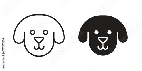 Dog icon in filled, thin line, stroke style for website and apps