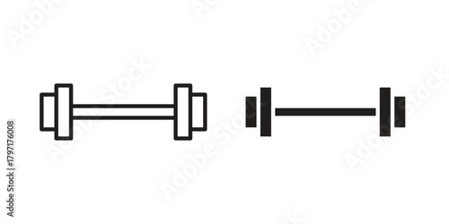 Dumbbell icon in filled, thin line, stroke style for website and apps