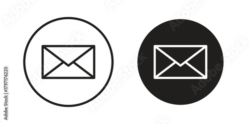 Email icon in filled, thin line, stroke style for website and apps