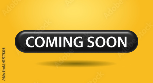 Coming Soon Button on Yellow Background Website Launch Construction New Product Announcement